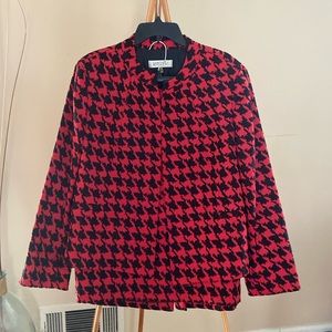 Black and red Kasper skirt set size 14 skirt 18 jacket